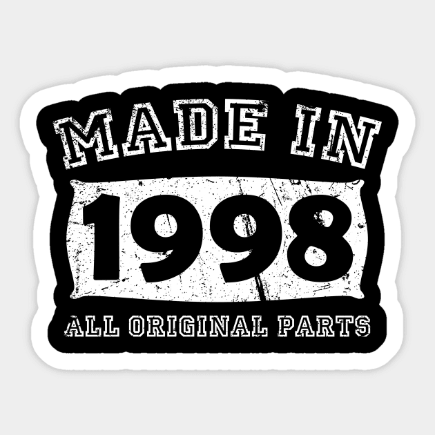 Made 1998 Original Parts Birthday Gifts distressed Sticker by star trek fanart and more